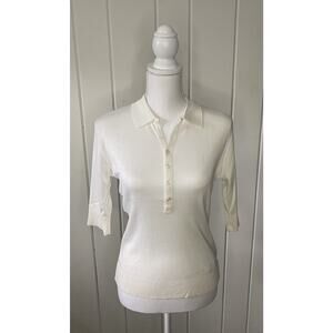 ralph lauren black label womens Creme White Polo Shirt Mercerized Cotton